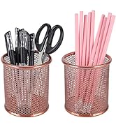 PAG Pencil Holder for Desk, 2 Pack Desktop Pen Cup, Office Supplies Rose Gold Desk Organizers and...