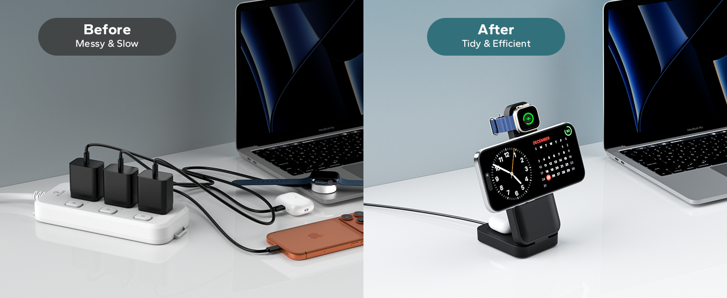 iphone magnetic charger stand phone apple 3 in one