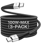 ohbox USB C to USB C Cable 100W Fast Charging [3Pack 6FT], Type C to Type C Charger Cable for And...