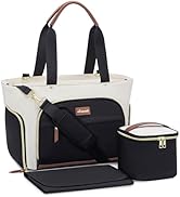 LOVEVOOK Breast Pump Bag, Diaper Bag Tote 3Pcs Set, Work Bag for Breastfeeding Mom with 15