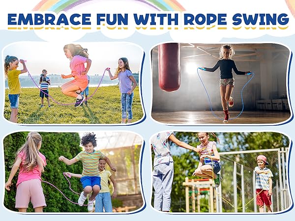 rope jump kids skipping adjustable fitness exercise outdoor jumping handle girls boys soft workout