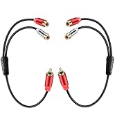 JSADZKJ RCA to 2 RCA Y Splitter Audio Cable 1 RCA Male to 2 RCA Female Stereo Audio Adapter RCA M...