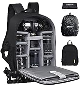 EMART Small Camera Backpack Bag Professional with Waterproof Rain Cover for SLR/DSLR Mirrorless A...