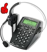 MCHEETA Call Center Headset Telephone with Dialpad and Noise Cancellation Headphone Microphone, C...
