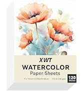 XWT Watercolor Paper Sheets Bulk, 9x12in 230gsm-120 Sheets, Drawing Supplies for Artists, Student...