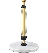 Paper Towel Holder Countertop, Marble Weighted Base, Warm Gold, One-Handed Tear, Freestanding Pap...