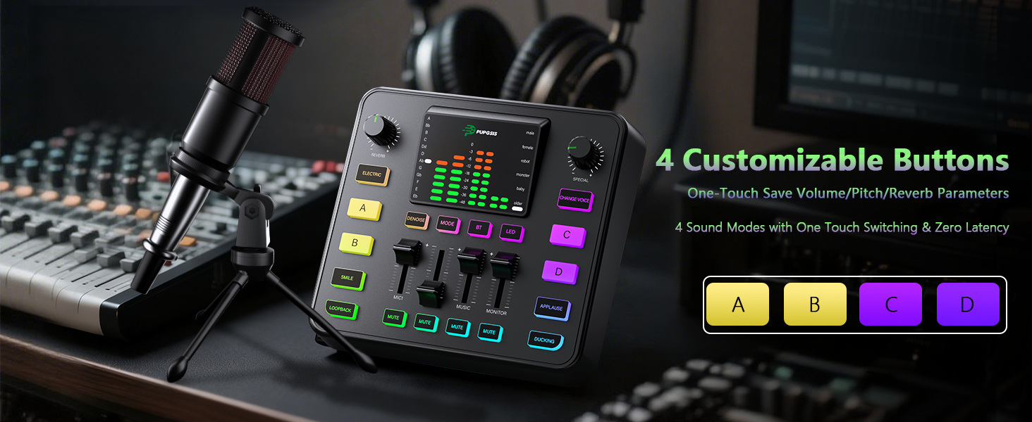 4 customizable Buttons
