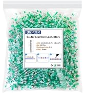 600Pcs Green Solder Seal Wire Connectors, 18-16 Gauge Waterproof Heat Shrink Electrical Terminal ...