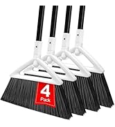 Szjyhqy 4 Pack Outdoor Indoor Broom, Brooms for Sweeeping Indoor, Heavy-Duty Kitchen Broom with L...