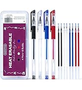 OZXTYO Heat Erasable Fabric Marking Pens 4 Pens + 8 Refills, No Ghost Lines,Disappearing Ink Prec...