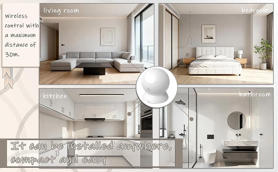 Wireless motion sensor light switch, suitable for all household appliance plugs.