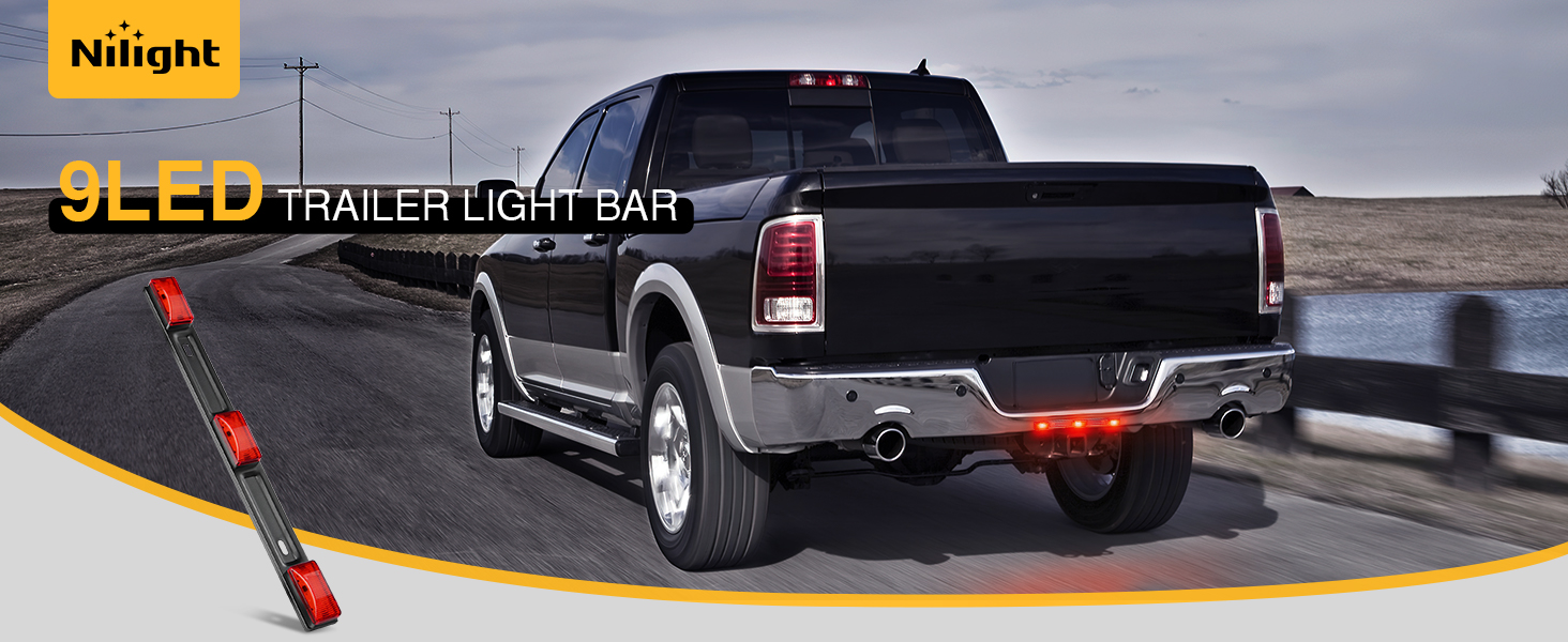 14.2Inch 1PC 9LED Marker Tail Light Bar Red Identification Running Marker ID Rear Light