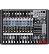 Doslnlya EX12 12-Channel Bluetooth Mixer with 99 DSP Effects, MP3+7 Band Equalizer and USB Record...