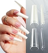krofaue 1200PCS Coffin Nail Tips - Half Cover Nail Tips 12 Size False Nail Tips for Acrylic Nails...