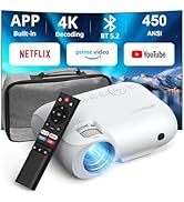 YOTON Smart Projector with WiFi and Bluetooth, Officially Licensed Netflix/Prime/YouTube, Native ...