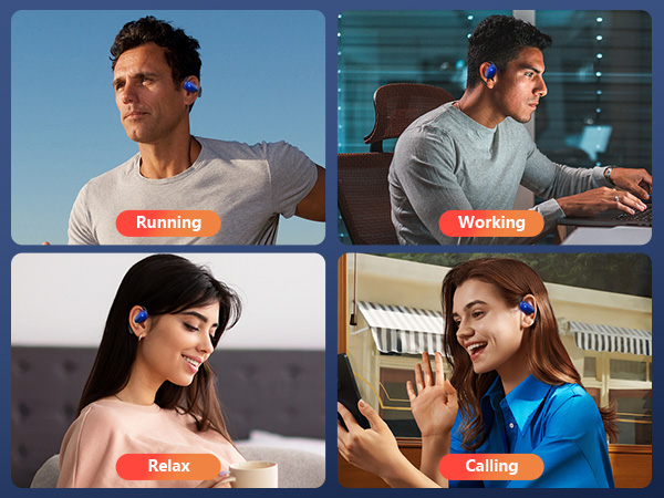 Intelligent Touch Screen Open Ear Bluetooth 5.4 Wireless Bone Conduction Over The Ear Earbuds 