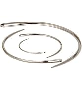 4 Pcs Silver Curved Leather Sewing Needles, Heavy Duty, Set for Weaving, Crafts and Repairing