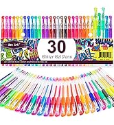 Aen Art Glitter Gel Pens, Colored Gel Markers Pen Set with 40% More Ink for Adult Coloring Books,...