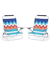 LET'S CAMP Backpack Beach Chairs Lightweight Folding 3 Position Portable Camping Chairs with Wood...