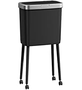 Procade Slim Kitchen Garbage Cans with Legs and Wheels,4Gallons Capacity Narrow Bathroom Wastebas...