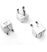 BESTEK UK Travel Plug Adapter Set, Grounded Universal Power Plug Adapter for USA to Type G Countr...
