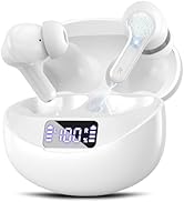 Fhumsh Bluetooth 5.4 HiFi Stereo Headphones with Noise Cancelling Mic, 50H Playback in Ear Buds f...