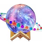 LOGROTATE Moon Lamp, Kids Night Light, 16 Colors Galaxy Lamp 3D Printing LED Moon Light with Stan...