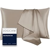 Jogcaw Silk Pillowcase for Hair and Skin, Soft Breathable Smooth Cooling Mulberry Silk Pillow Cas...