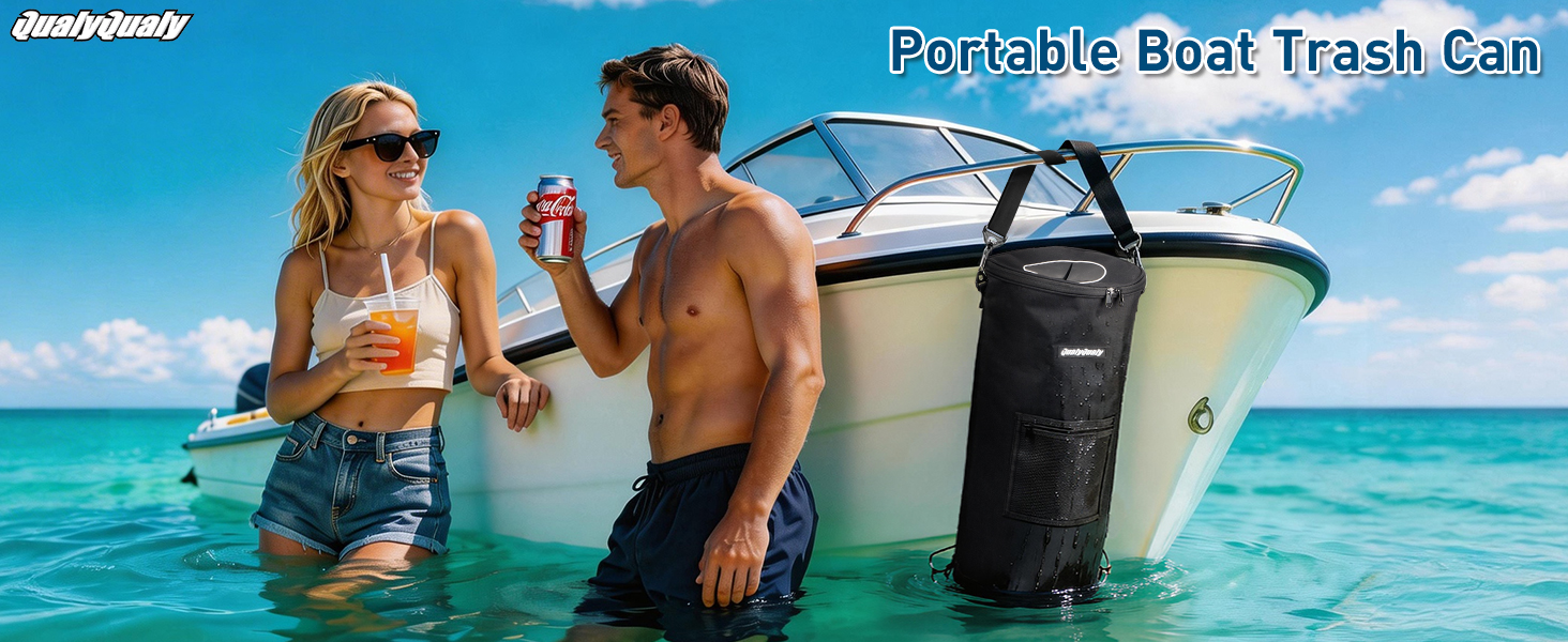 portable boat trash can