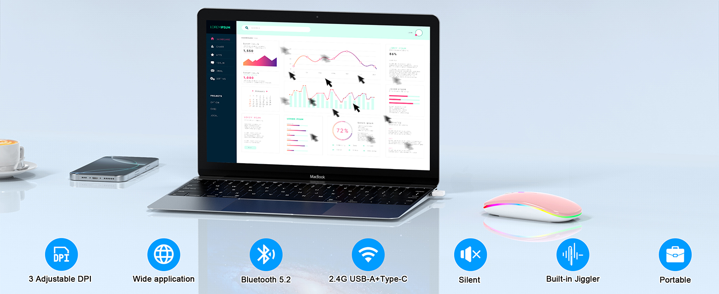 Wireless Mouse for Laptop,