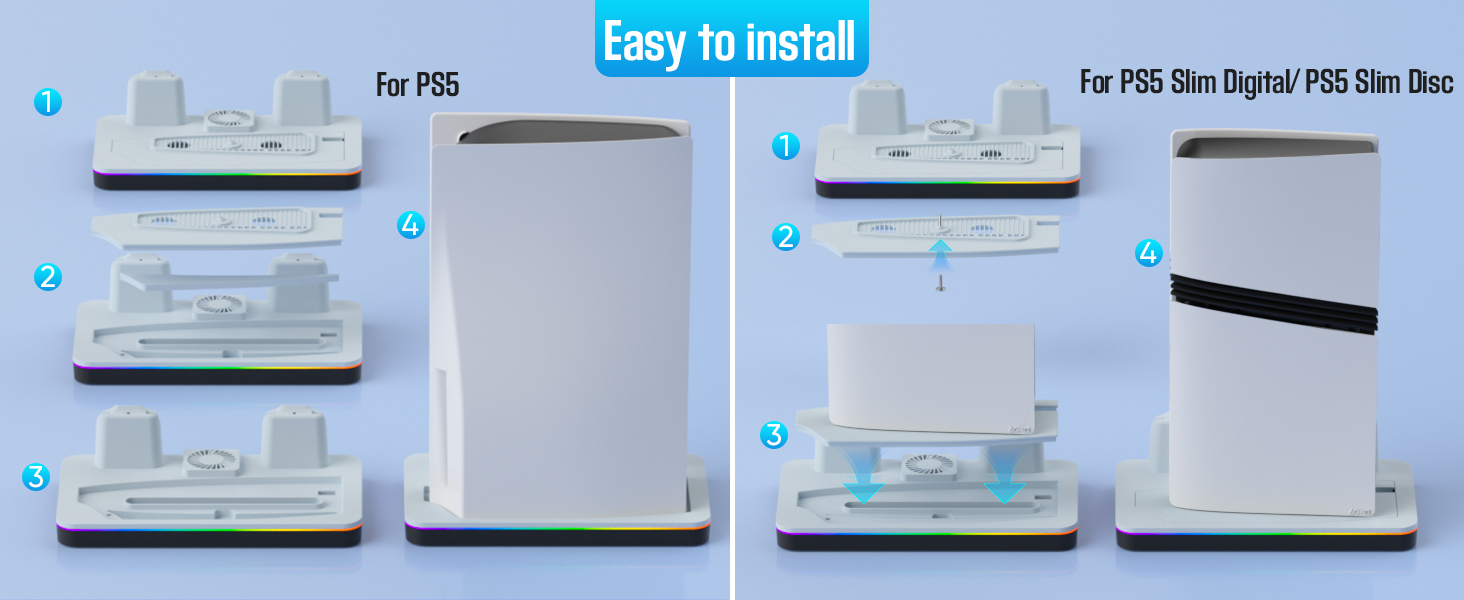 ps5 docking station with cooling fan
