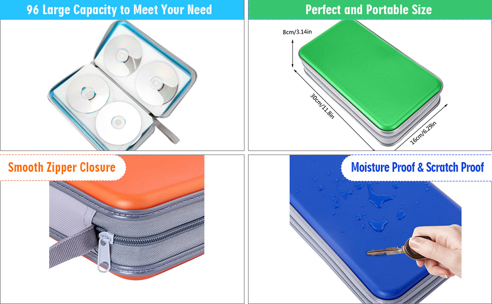 96 capacity cd dvd case