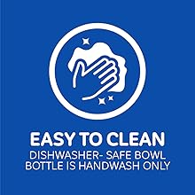 easy to clean, dishwasher safe bowl, hand wash bottle