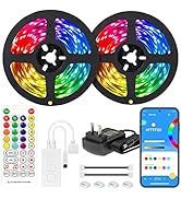 BTF-LIGHTING RGBW Bluetooth Music APP 32.8FT LED Strip Lights RGB+Cool White 6000K 4 Colors in 1 ...