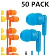 CNSZSLZ Bulk Earbuds Earphones 50 Pack for School Classroom Students Kids Children Gifts Adult Wh...