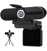 Hrayzan 1080P Webcam Streaming, USB Webcam 2 Mega Pixels, Built in Stereo Microphone, Play/Pause ...