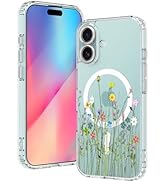 OOK Magnetic for iPhone 16 Plus Case [Compatible with Magsafe] Colorful Wild Flowers Floral Desig...