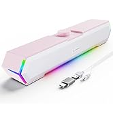 LENRUE G11 Computer Speakers for Desktop, Touch Lights PC Speakers with Surge Clear Sound, USB C/...