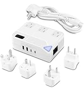FBDD Voltage Converter Us to Europe and Universal Travel Adapter, 2300w 220v to 110v Power Conver...