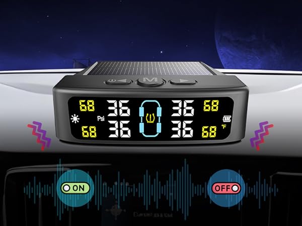 Tire Pressure Monitoring System with Solar Charge,RV TPMS with 4 External sensors
