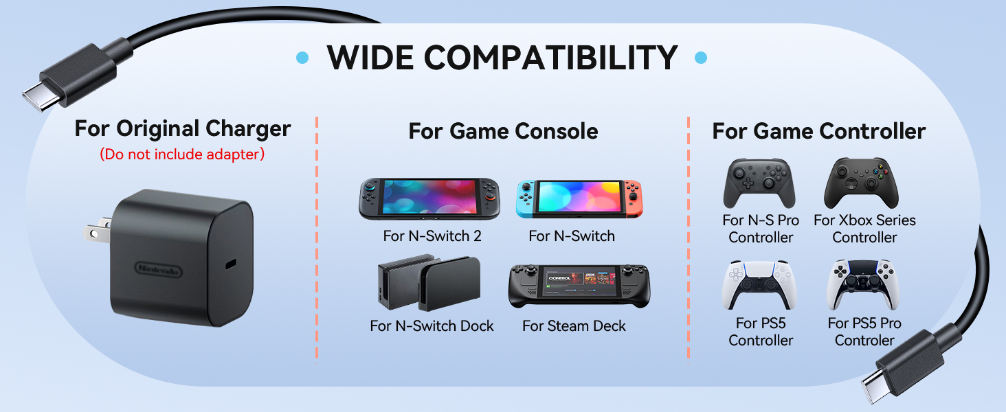 Perfect for Switch 2 console use without compromising power or safety