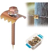 Wuno Shop Fence Staples, Fence Post Screws for Softwoods, Fence Fasteners for Wire Fencing, Reuse...