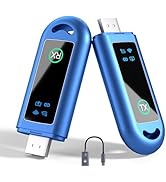 Blue HDMI Wireless Transmitter and Receiver with LED Screen, 2.4G/5G HDMI Extender Kit, Heat Diss...