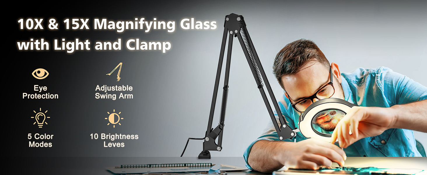 Magnifying Glass with Light and Stand