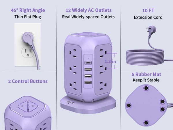 Surge Protector with 12 AC