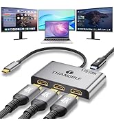 USB C to 3 HDMI Adapter with 100W PD Charging, Triple 4K60Hz Monitor Extender for Dell/Surface Pr...
