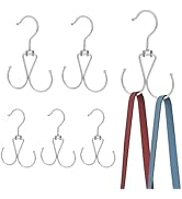 OMHOMETY 6 Pack Purse Hanger for Closet, 12 Storage Capacity Rotatable Purse Hooks, Hanging Backp...