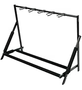 Stage Rocker Multi Guitar Stand, Foldable 5 Holder Rack with Adjustable Height &amp; Width, Easy Asse...
