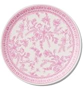 Coterie Decorative Paper Plates (Set of 10 Large Plates) - Pink Floral and White for Bridal/Baby ...