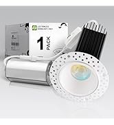 ASD Trimless 2 Inch LED Recessed Lighting, 15W 120V Round Commercial Downlight, Canless Dimmable ...
